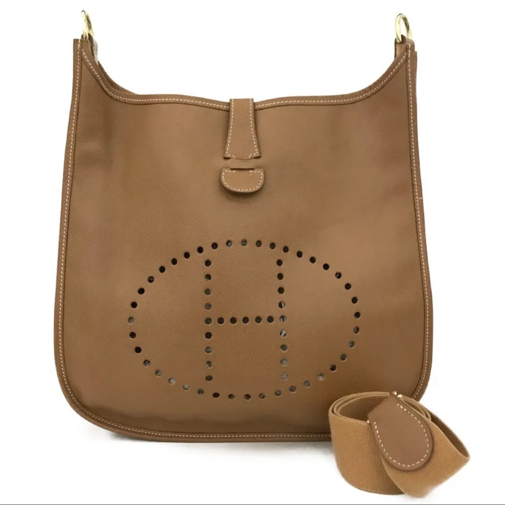 HERMES Evelyn GM Veau Epsom Leather Shoulder/ Crossbody H Bag